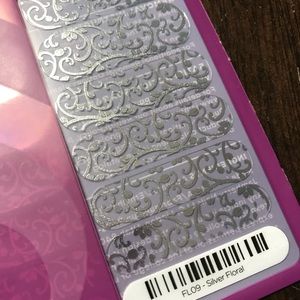 Jamberry Nail Wraps - Silver Floral Clear NEW
